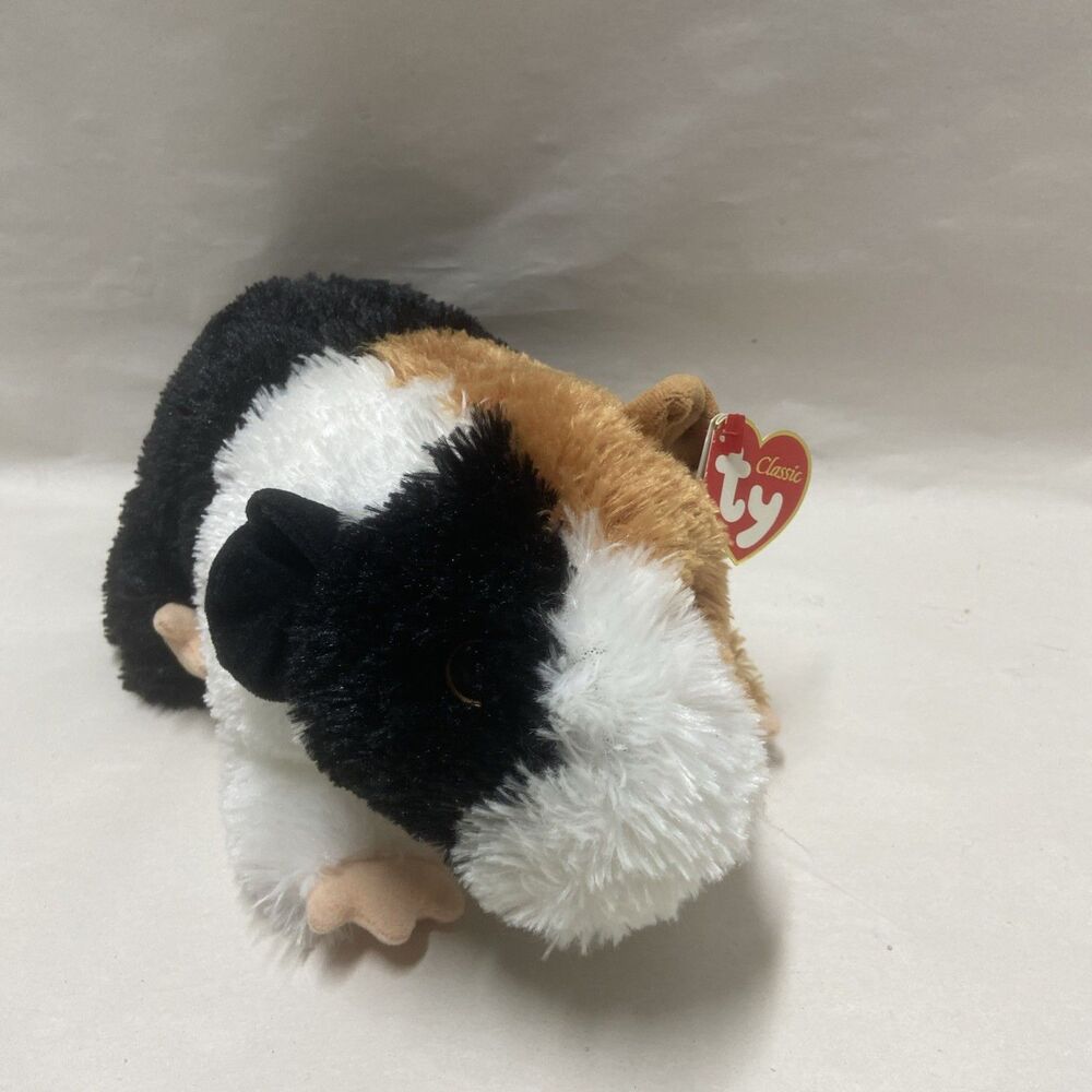 Ty Beanie Baby Patches Guinea Pig Black White 6" Plush Soft Toy 2010 MWMT